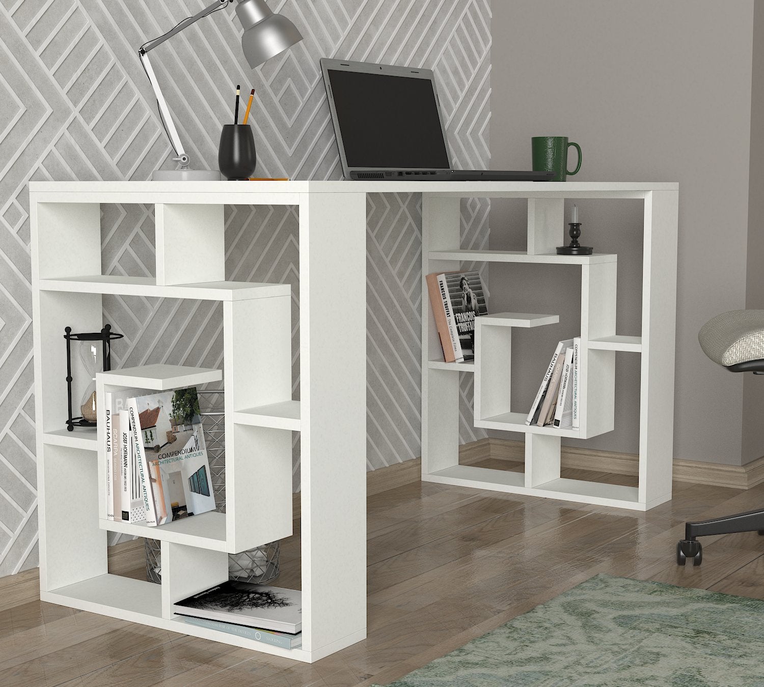 ליין 5682DE –לבן - עמדת עבודה מעוצבת