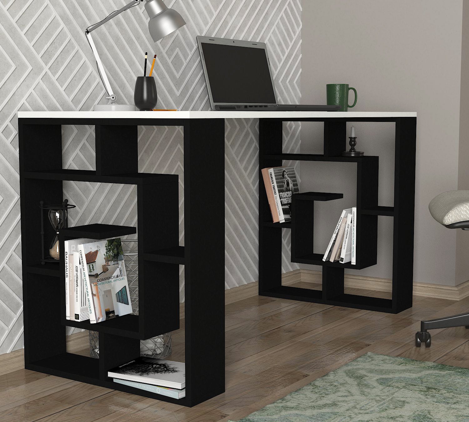 ליין 5682DE – שחור-לבן עמדת עבודה מעוצבת