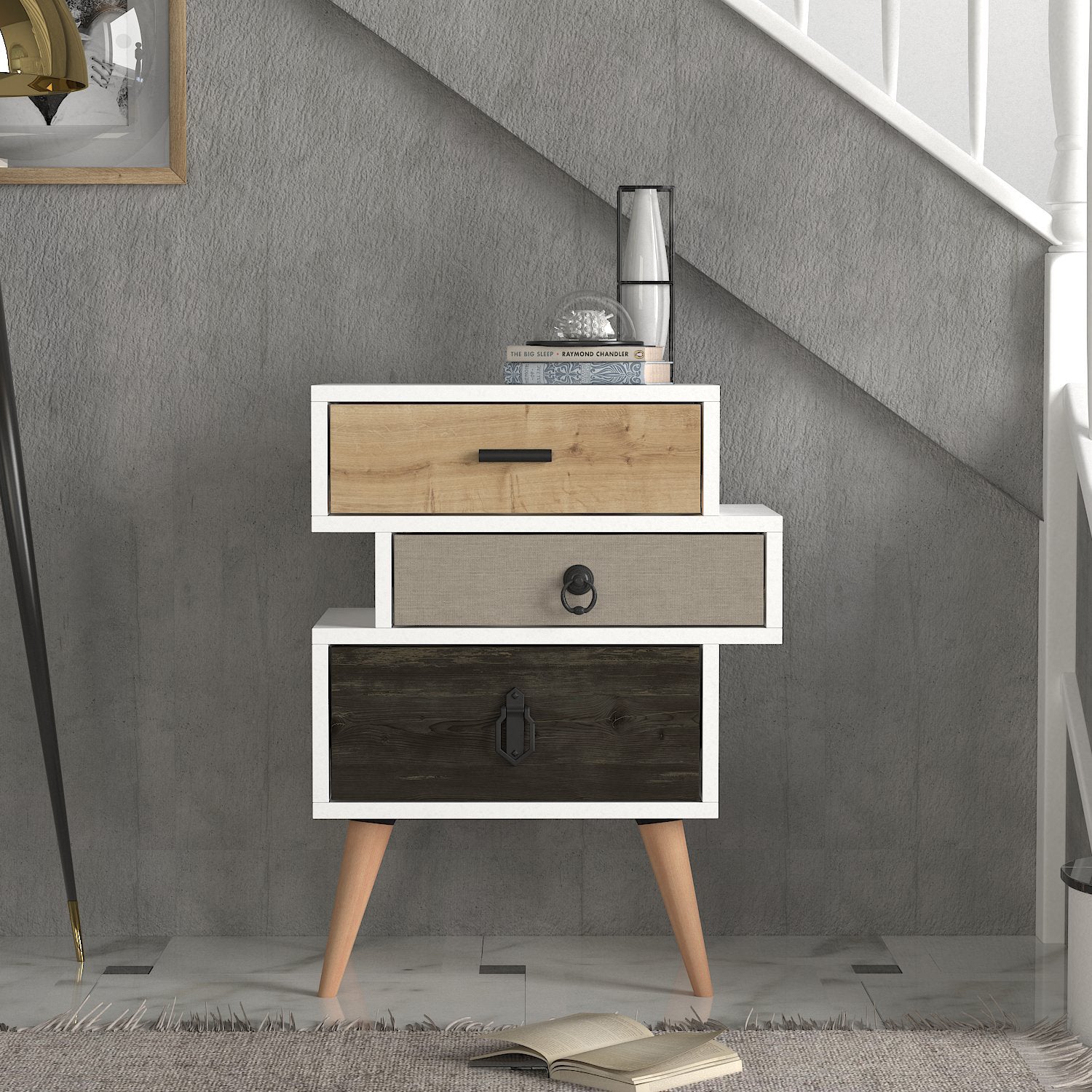 Tricolore – DE8509– שידת לילה מעוצבת