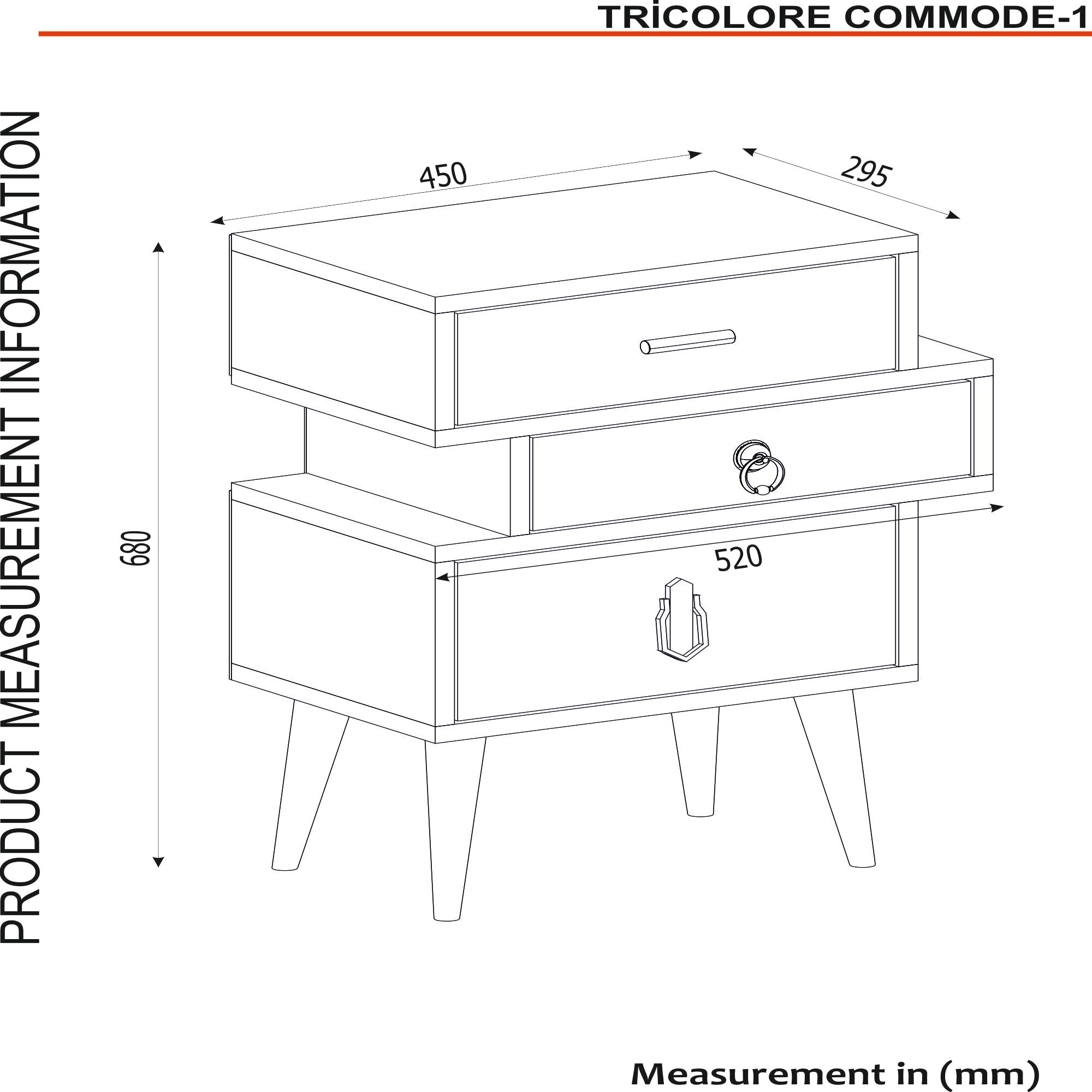 Tricolore – DE8509– שידת לילה מעוצבת