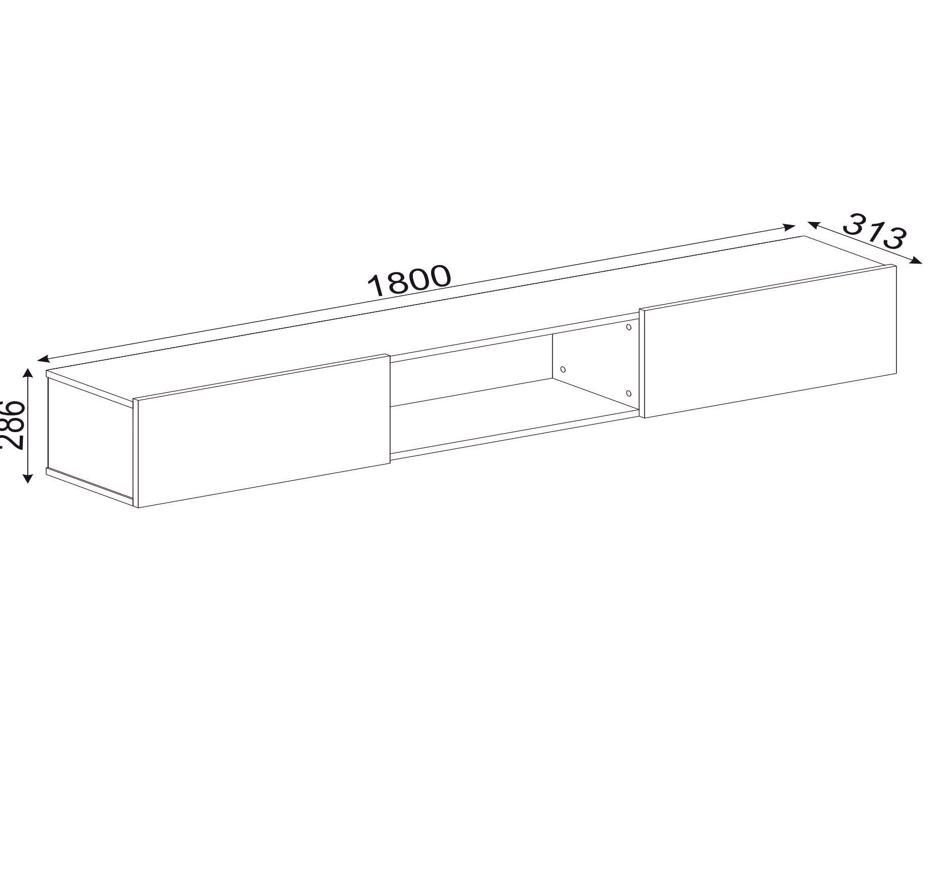 Hilary - DE8806- חום - מזנון טלוויזיה צף