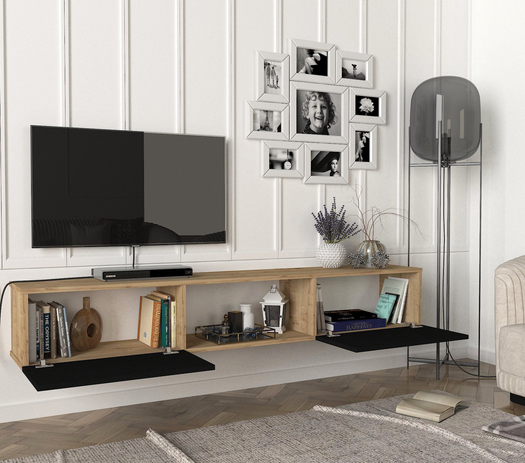 Hilary - DE8806- חום - מזנון טלוויזיה צף