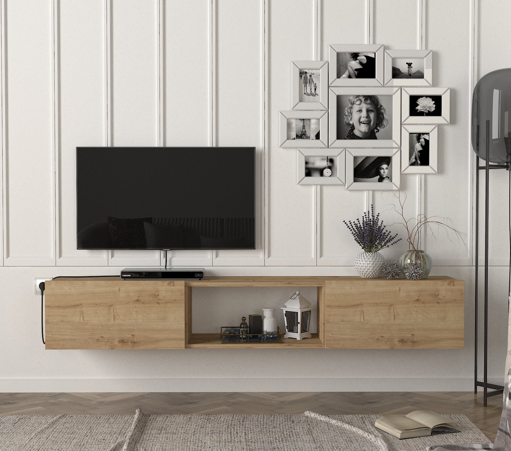 Hilary - DE8806- חום - מזנון טלוויזיה צף