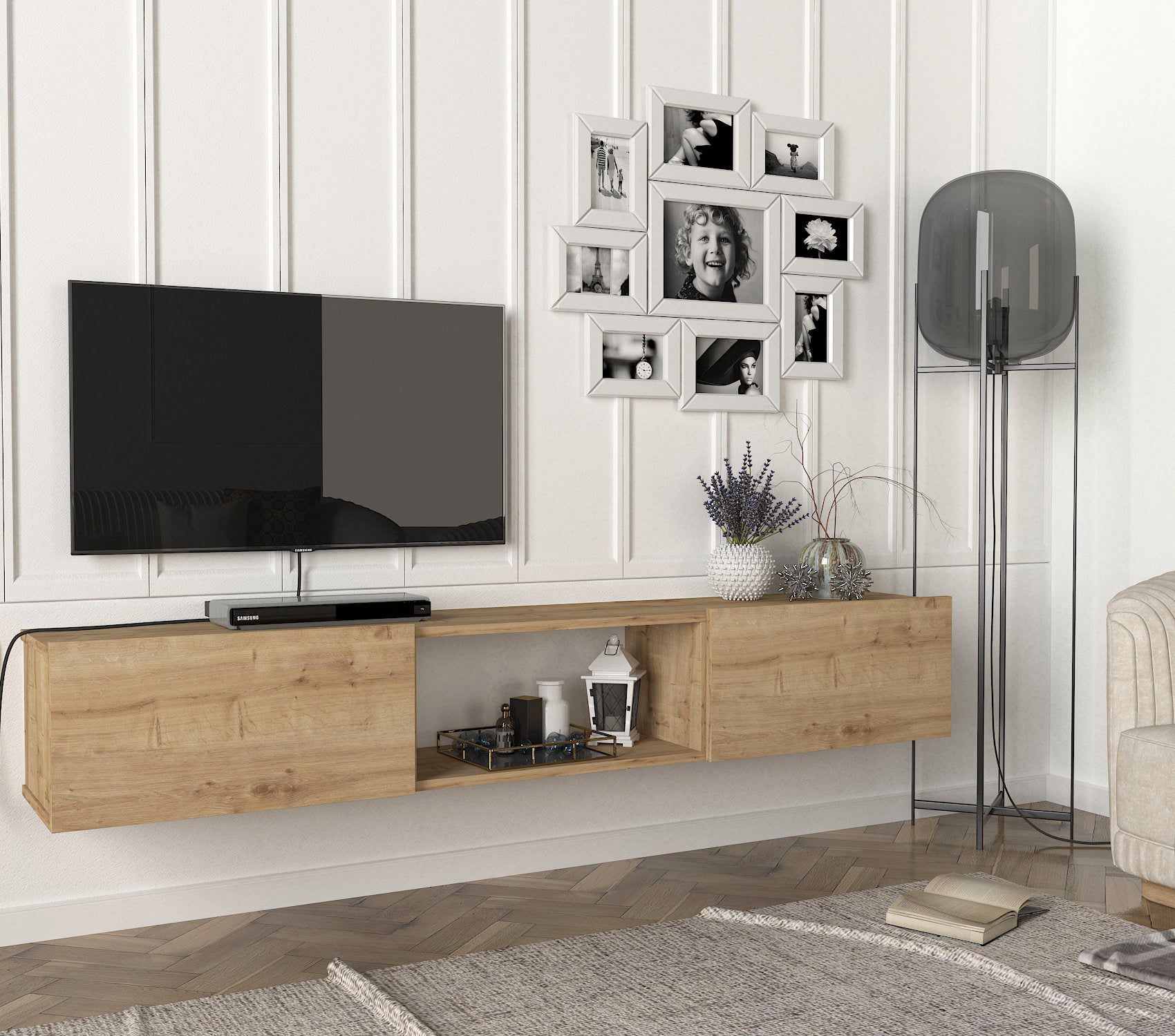 Hilary - DE8806- חום - מזנון טלוויזיה צף