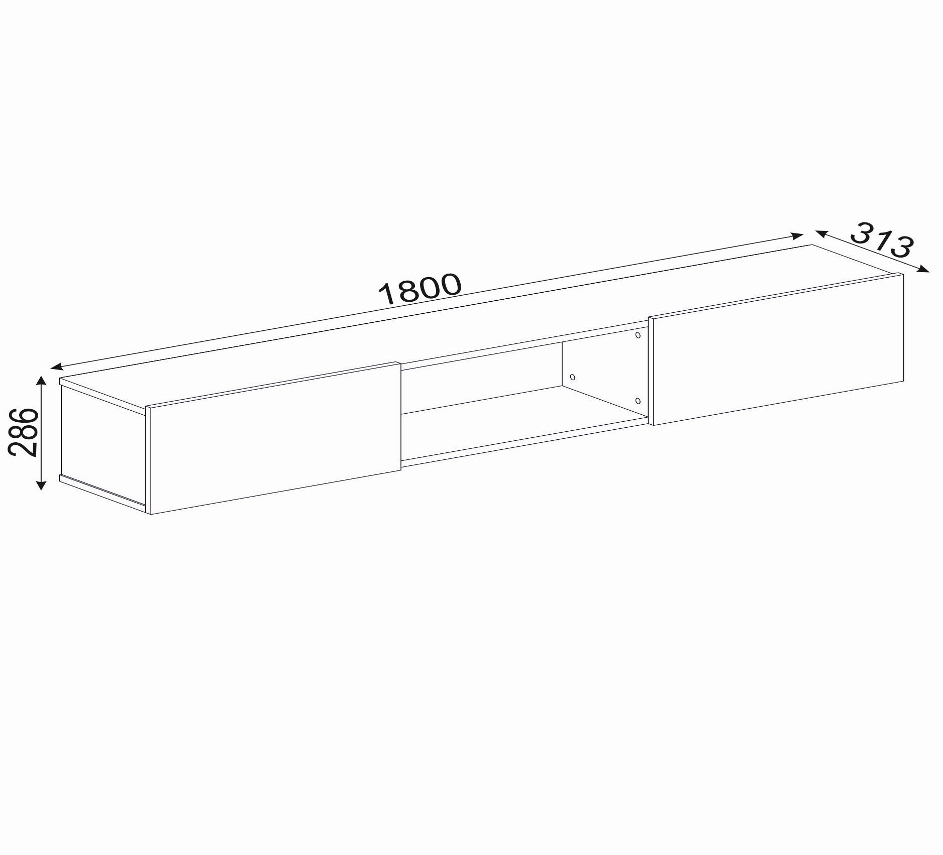 Hilary - DE8806- לבן - מזנון טלוויזיה צף