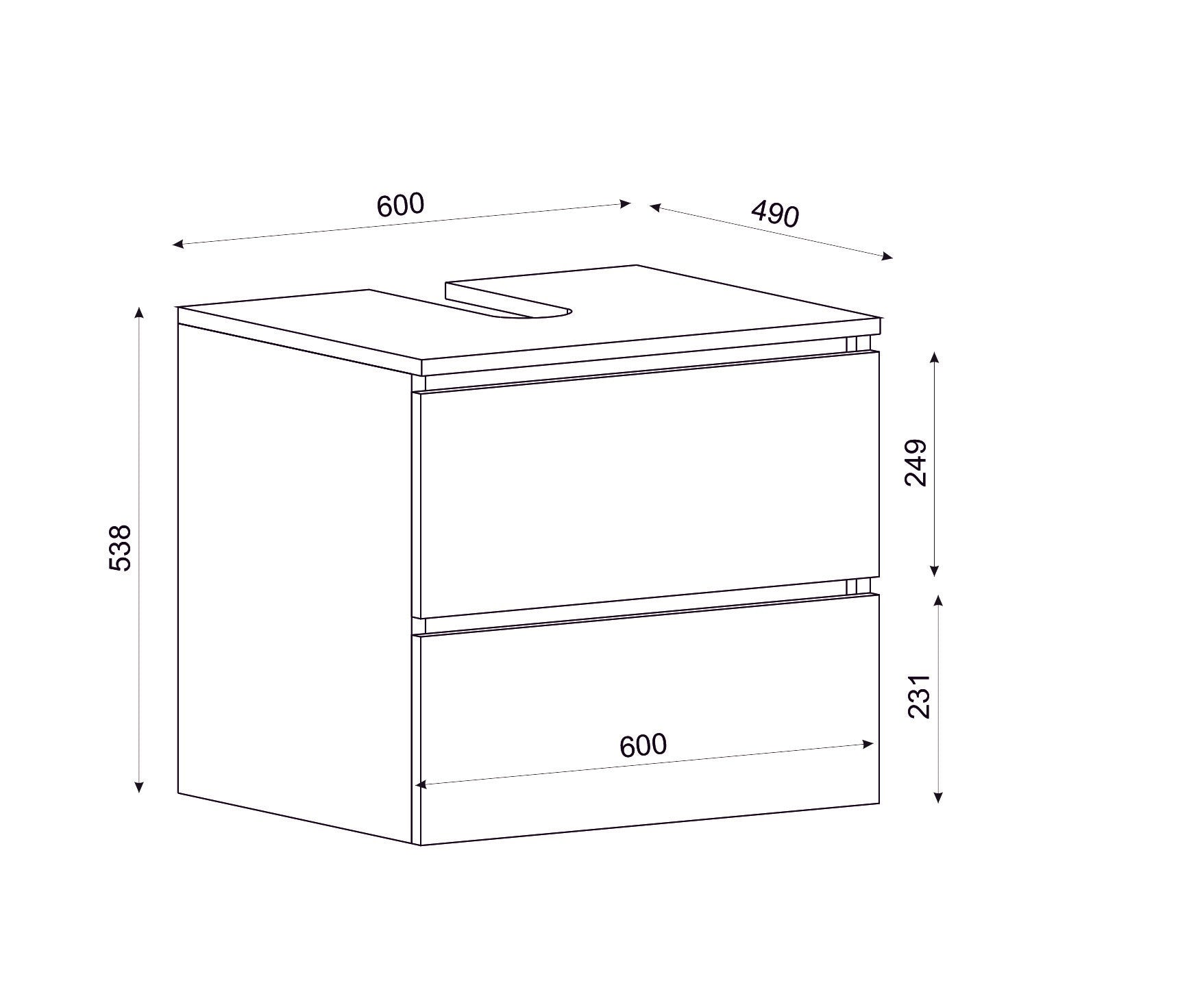 Carmita DE2045 - ארונית תלויה מתחת לכיור