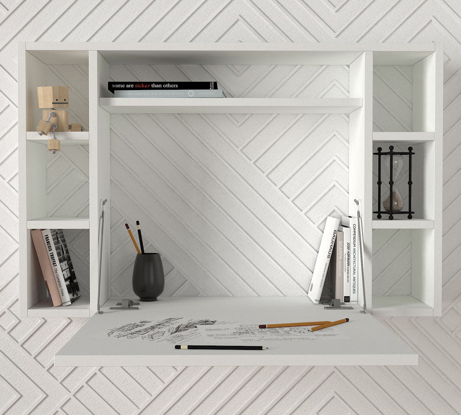 איסטה DE5300 לבן - עמדת עבודה נפתחת