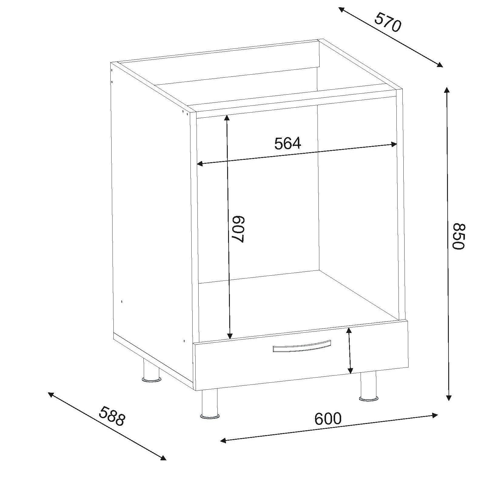 DE2688-סיימה V1 - ארונית לתנור - חלק עליון פתוח