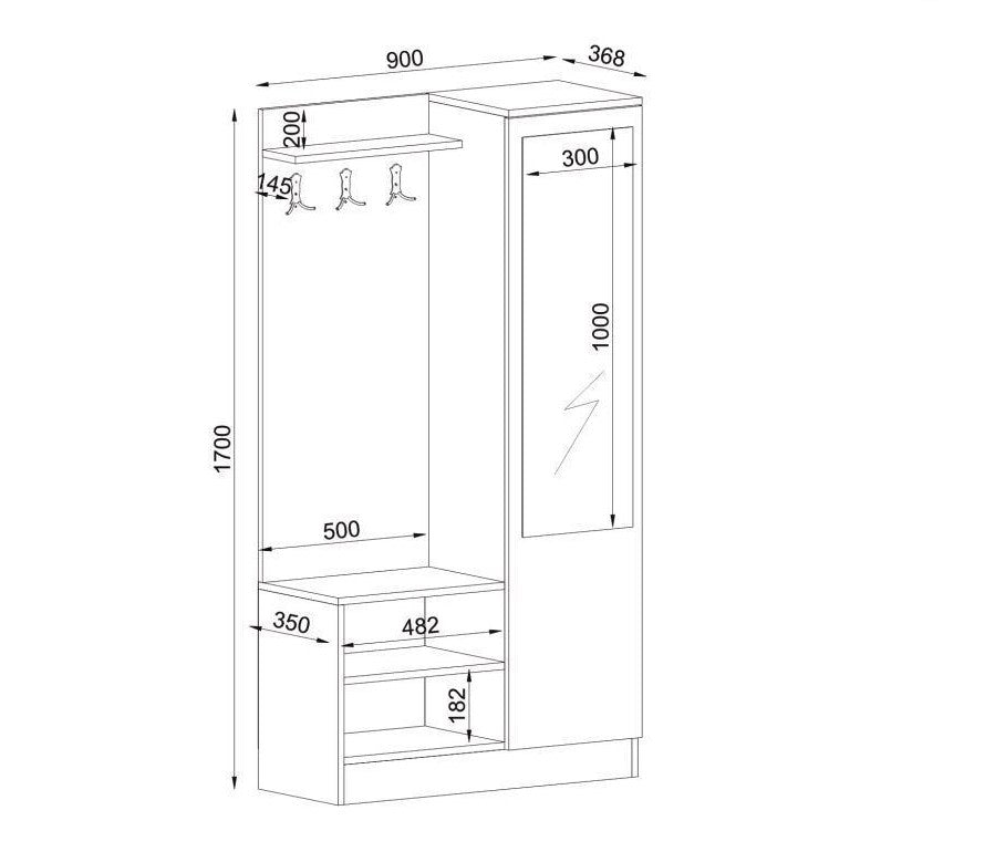 DE2862-דפני - ארון רב תכליתי עם מראה