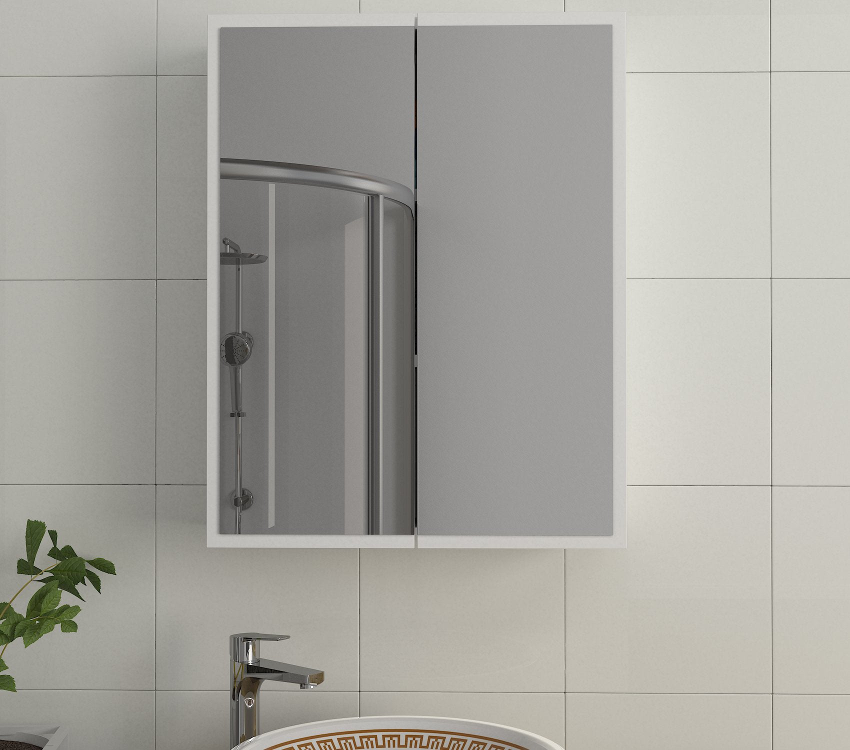 קיילה DE3609- ארונית אמבטיה תלויה משולבת מראה