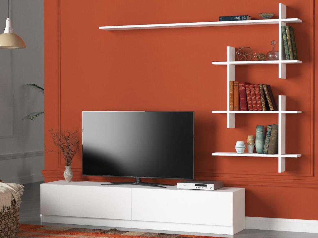 אניק DE4101 - מזנון טלוויזיה בשילוב יחידת מדפים